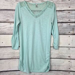 Vanity Lace Back Blouse Womens M Mint Green